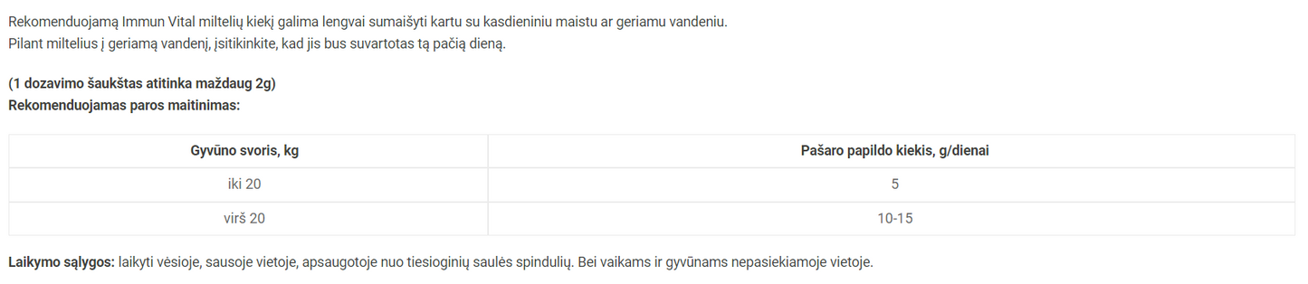 Reavet Immun Vital maisto papildas šunims, milteliai 250g