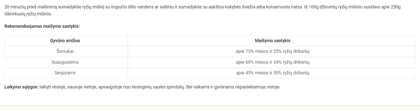 Reavet ryžių dribsniai šunims 1kg