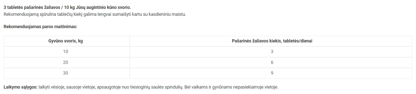 Reavet spirulina šunims, tabletės 260g