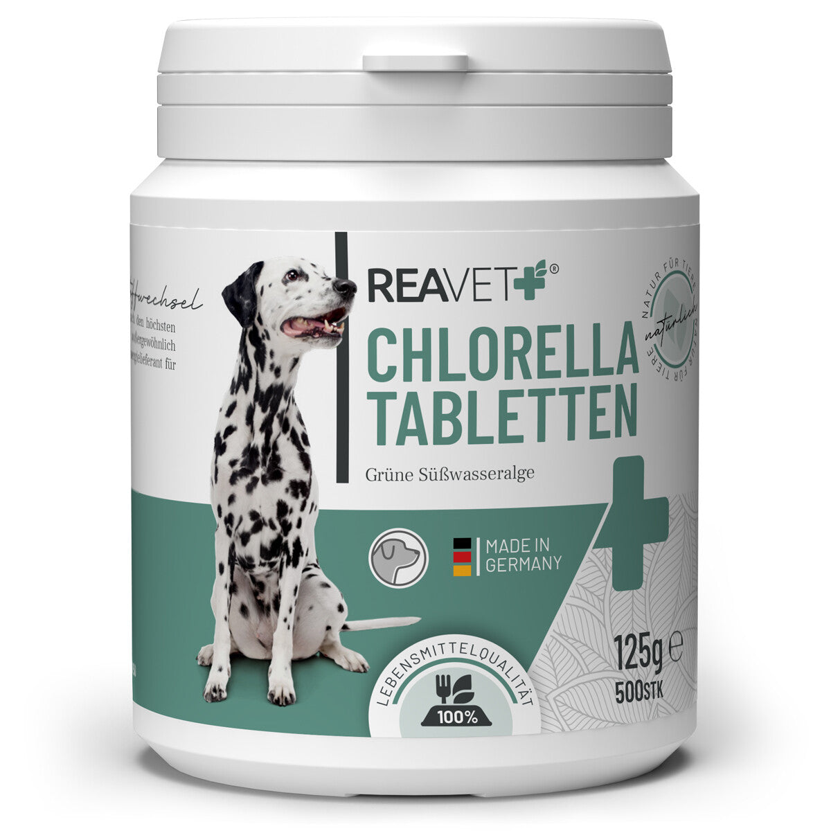 Reavet žaliadumblių chlorelės šunims, tabletės 500g