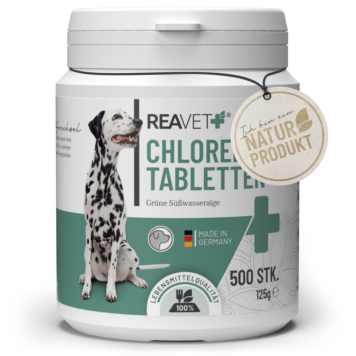 Reavet žaliadumblių chlorelės šunims, tabletės 500g