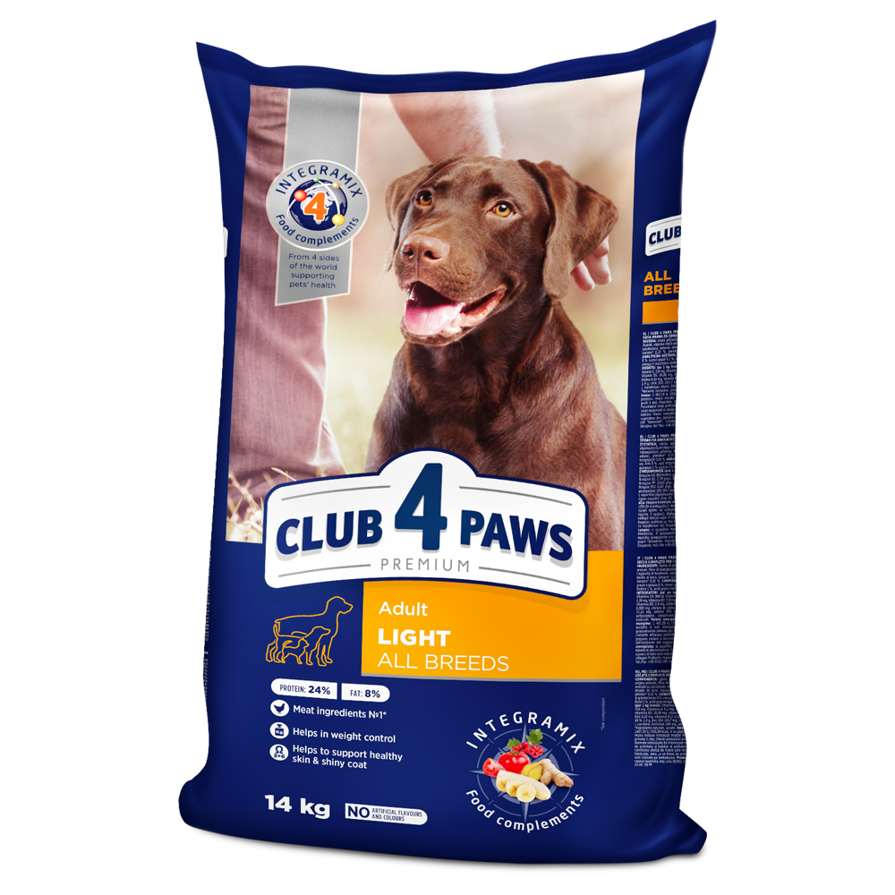 Club4Paws sausas šunų maistas Svorio kontrolė, suaugusiems visų veislių šunims SU VIŠTIENA. 14kg