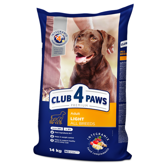 Club4Paws sausas šunų maistas Svorio kontrolė, suaugusiems visų veislių šunims SU VIŠTIENA. 14kg
