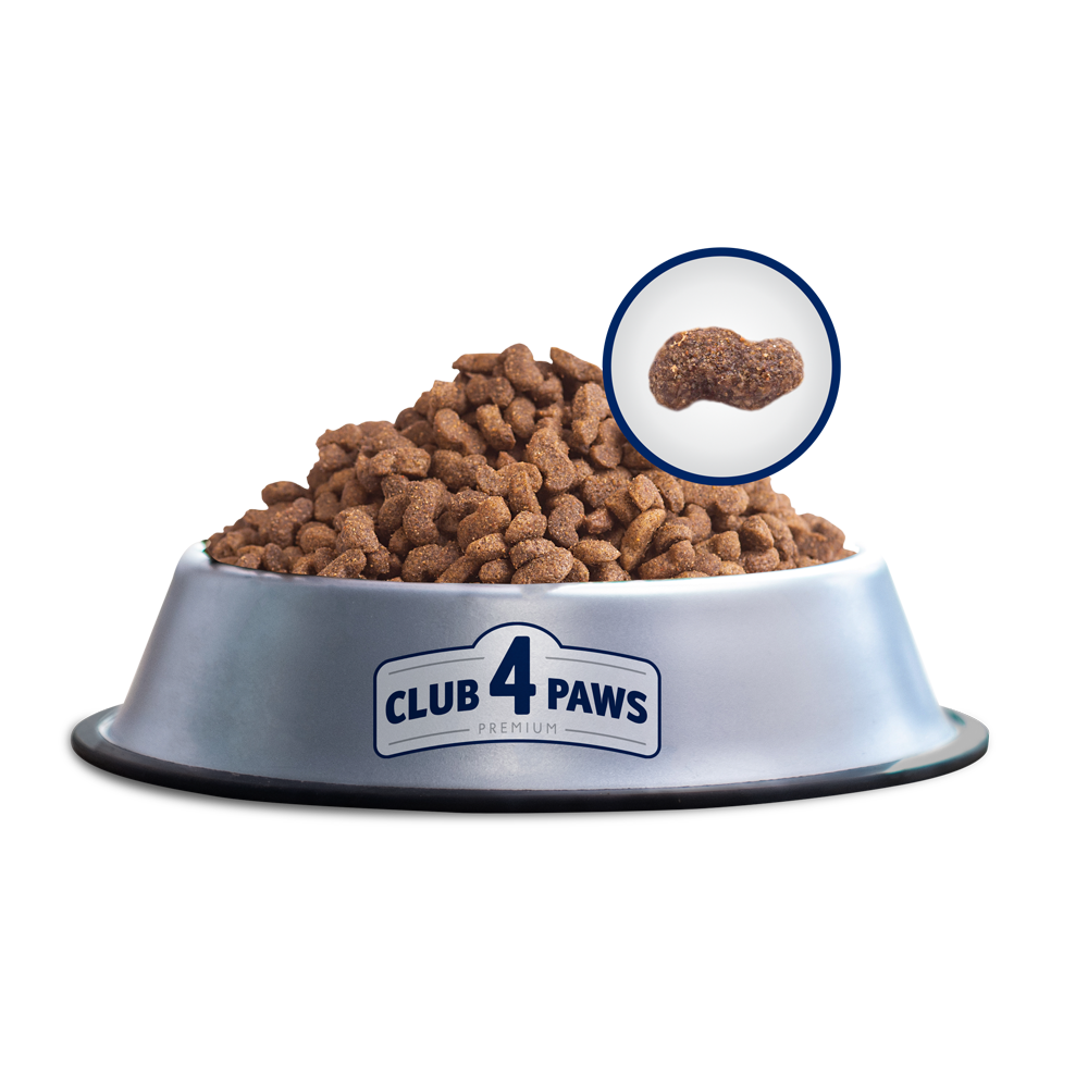 Club4Paws sausas šunų maistas SU ĖRIENA IR RYŽIAIS, suaugusiems mažų veislių šunims. 14kg