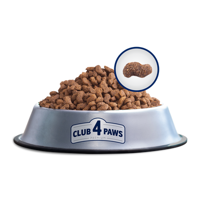 Club4Paws sausas šunų maistas SU ĖRIENA IR RYŽIAIS, suaugusiems mažų veislių šunims. 14kg
