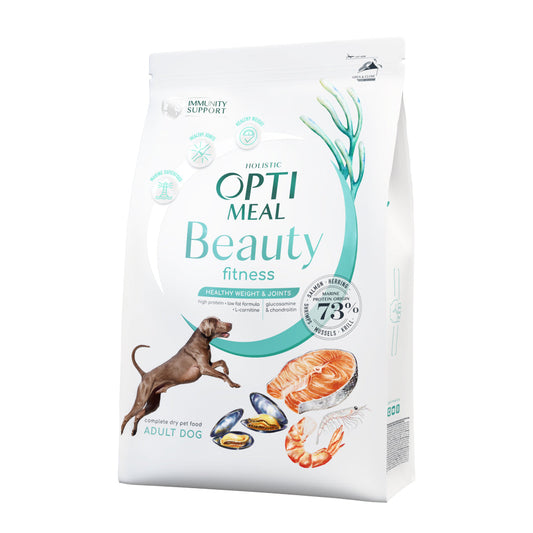Optimeal beauty fitness, sausas šunų maistas SU ŽUVIMI. 10kg