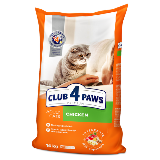 Club4Paws sausas kačių maistas SU VIŠTIENA 14kg