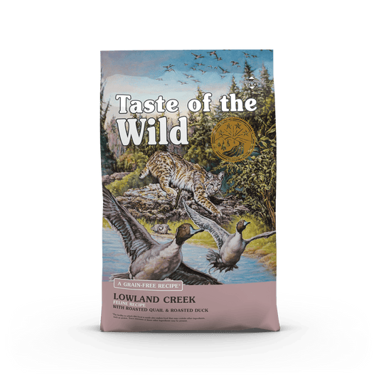 Taste of the Wild Lowland Creek sausas begrūdis kačių maistas SU PUTPELIENA IR ANTIENA, 2kg/6.6kg