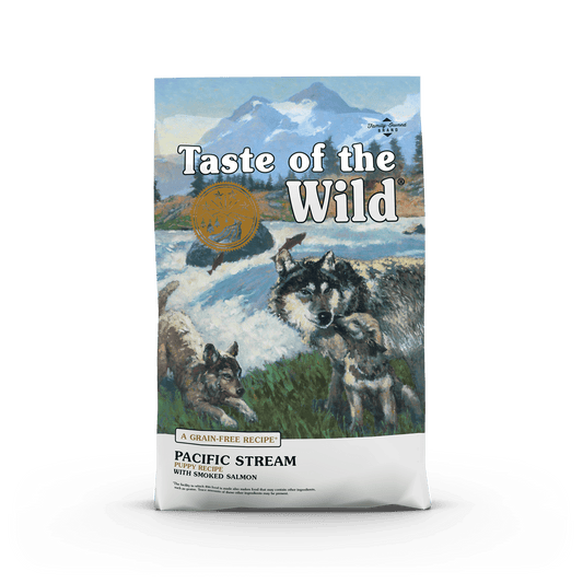 Taste of the Wild Pacific Stream Puppy sausas begrūdis šunų maistas SU LAŠIŠA mažiems šuniukams, 2kg/12.2 kg