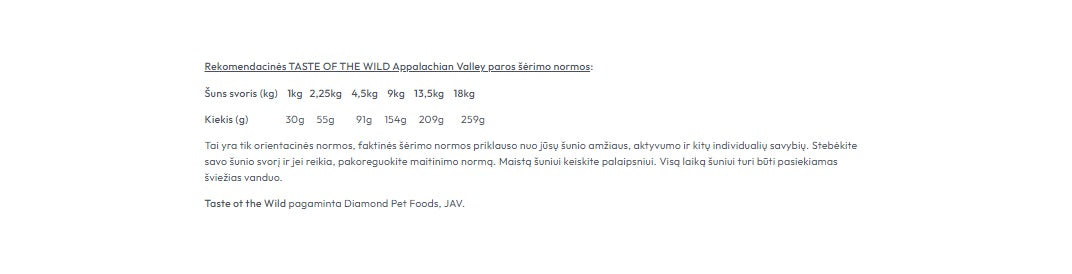 Taste of the Wild Appalachian Valley sausas begrūdis mažų veislių šunų maistas SU ELNIENA IR AVINŽIRNIAIS, 2kg/5.6kg/12.2kg