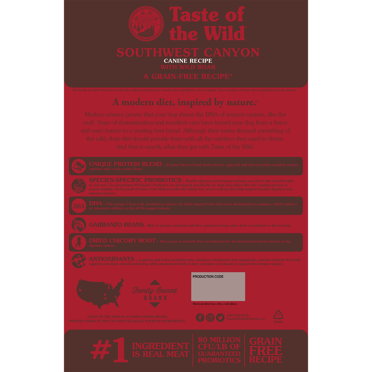 Taste of the Wild Southwest Canyon sausas begrūdis šunų maistas SU ŠERNIENA, 2kg/12.2 kg