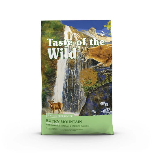 Taste of the Wild Rocky Mountain sausas begrūdis kačių maistas su ELNIENA IR LAŠIŠA, 2kg/6,6kg