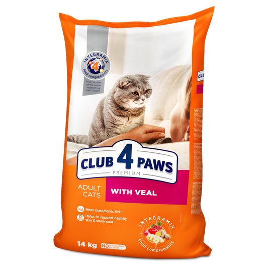 Club4Paws sausas kačių maistas SU VERŠIENA 14kg